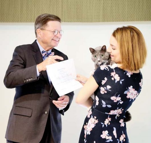 At some universities, pets are part of everyday college life